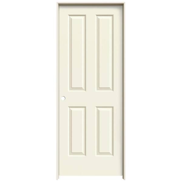 JELD-WEN 28 in. x 80 in. Coventry Vanilla Painted Right-Hand Smooth Molded Composite Single Prehung Interior Door