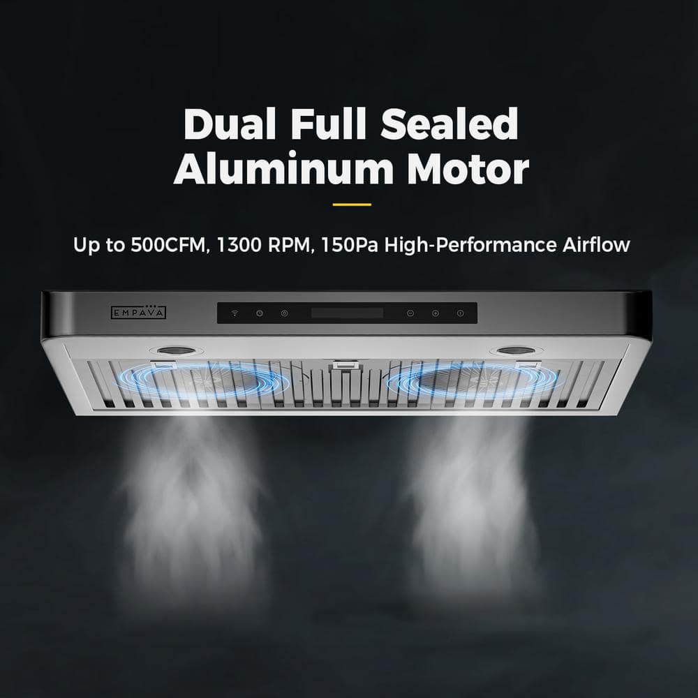 36-Inch Stainless Steel Under Cabinet Range Hood with LED Lights