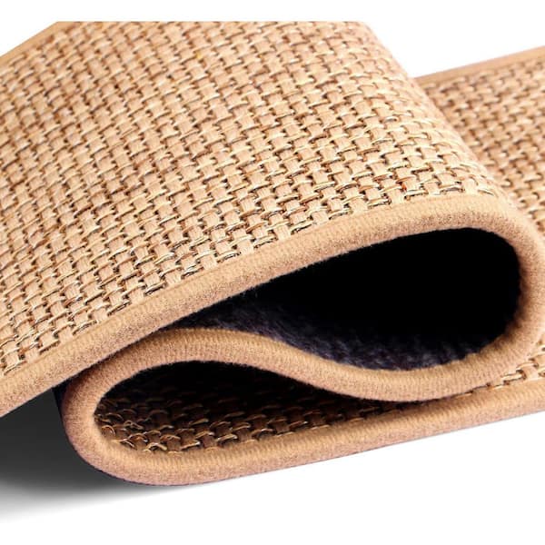 Beige 8 in. x 30 in. Carpet Stair Tread Cover Set of 15 for Wooden Steps Indoor, Machine Washable