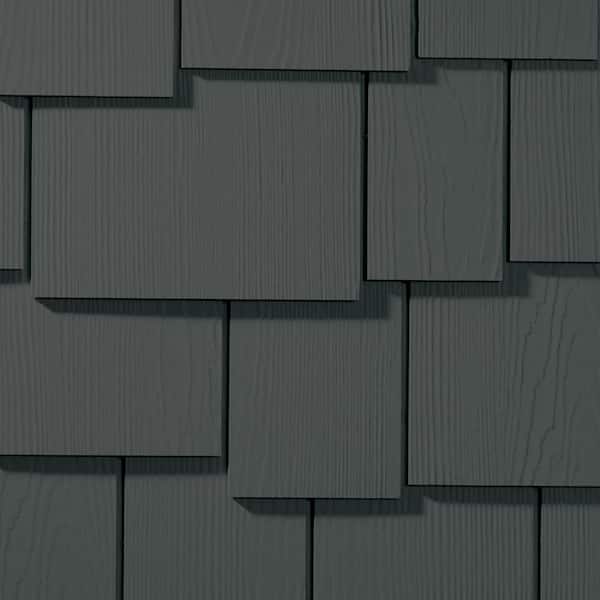 Hardie Shingle HZ5 15.25 in. x 48 in. Statement Collection Iron Gray Staggered Edge Fiber Cement Siding