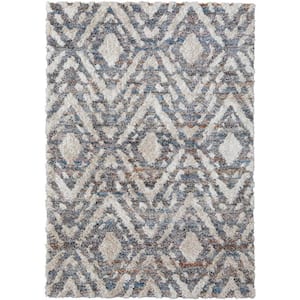 Ivory Gray and Taupe 2 ft. x 3 ft. Geometric Area Rug