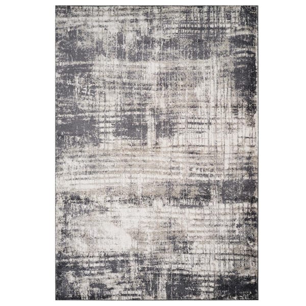 Clifton 8 x 10 Gray Abstract Pattern Area Rug for High Traffic Living Room Dining Room Bedroom