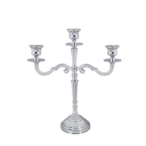 12-1/4 in. L x 4-1/4 in. W x 13-3/4 in. H, Nickel Aluminum Solid, Table Decorative Candle Holder Stand.