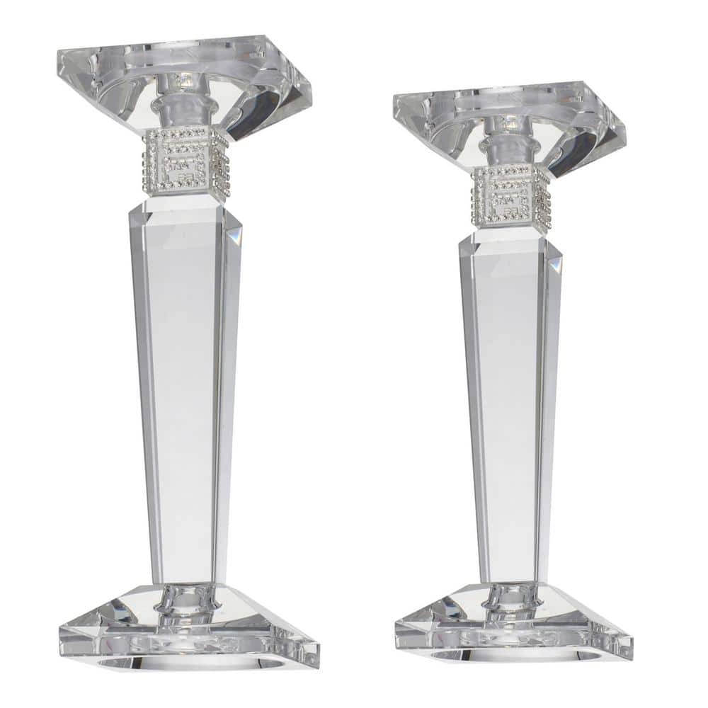 Verity Chamberstick Candle Holders Clear - Set of 2, Decor, Candle Holders