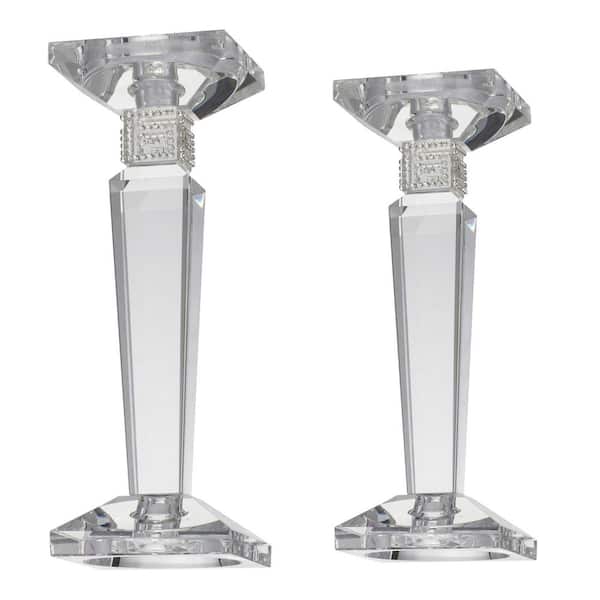 Verity Chamberstick Candle Holders Clear - Set of 2