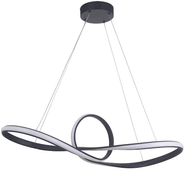 Dainolite Percival 1 Light Matte Black Statement Integrated LED Pendant Light