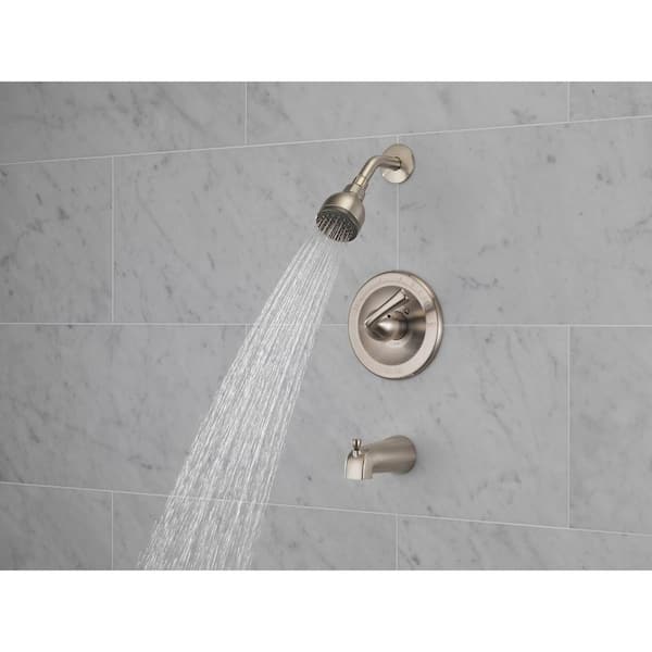 Foundations Single-Handle 1-Spray Tub and Shower Faucet in Brushed Nickel (Valve Included)