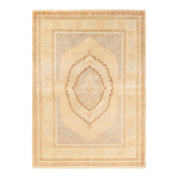 Mogul One-of-a Kind Traditional Yellow 4 ft. 9 in. x 6 ft. 7 in. Oriental Area Rug