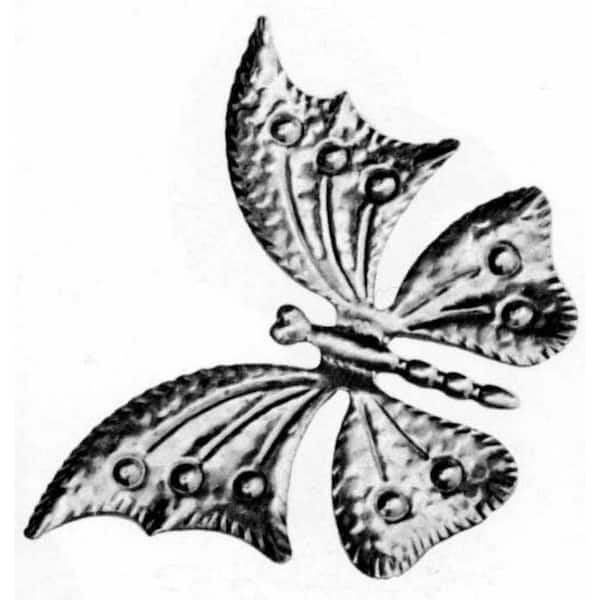 arteferro 4-15/16 in. x 6-7/8 in. x 0.0197 in. Stamped Raw Iron Large Butterfly