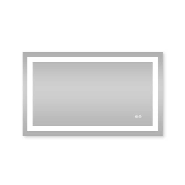 FORCLOVER 40 in. W x 24 in. H Rectangular Frameless LED Light Anti-Fog Wall Mount Bathroom Vanity Mirror