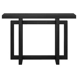 Breslow 44 in. Black Grain Rectangle MDF Top Console Table