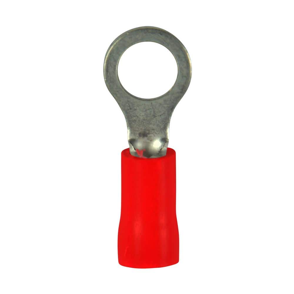 3/8 Stud Size 8 Wire Size 0.591 Width 1.48 Length 3/8 Stud Size 0.591 Width 1.48 Length NSi Industries R8-38N Nylon Insulated Ring Terminal 
