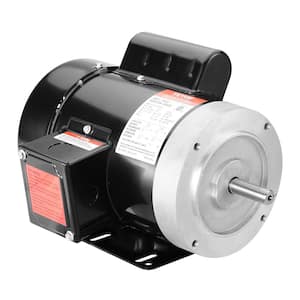 1HP Electric Motor 3450 rpm, AC 115V/230V, 56C Frame, Air Compressor Motor Single Phase, 5/8 in. Keyed Shaft, CW/CCW