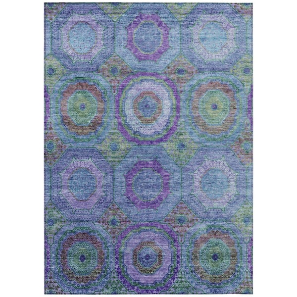 Addison Rugs Chantille Machine Washable Indoor/Outdoor Abstract ACN2049 Blue 10 ft. x 14 ft. Area Rug