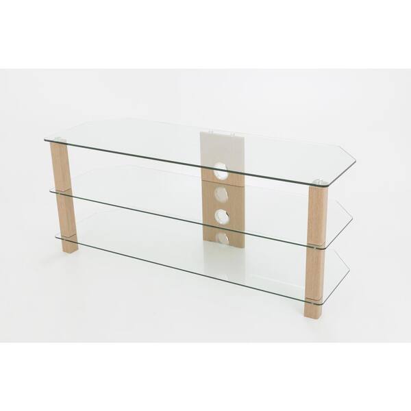 clear glass corner tv stand