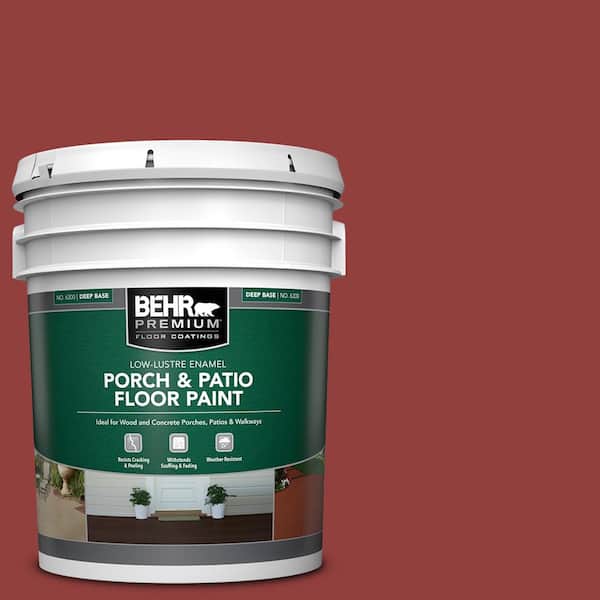 BEHR PREMIUM 5 gal. #BIC-49 Red Red Red Low-Lustre Enamel Interior/Exterior Porch and Patio Floor Paint