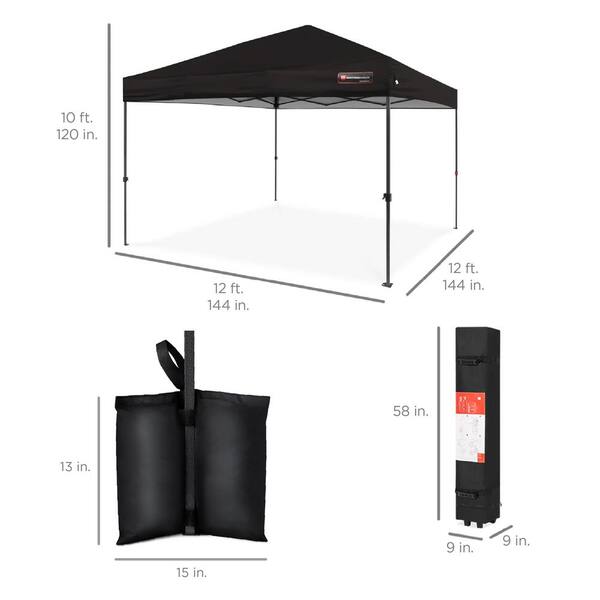 Best Choice Products 12 ft. x 12 ft. Black Easy Setup Pop Up