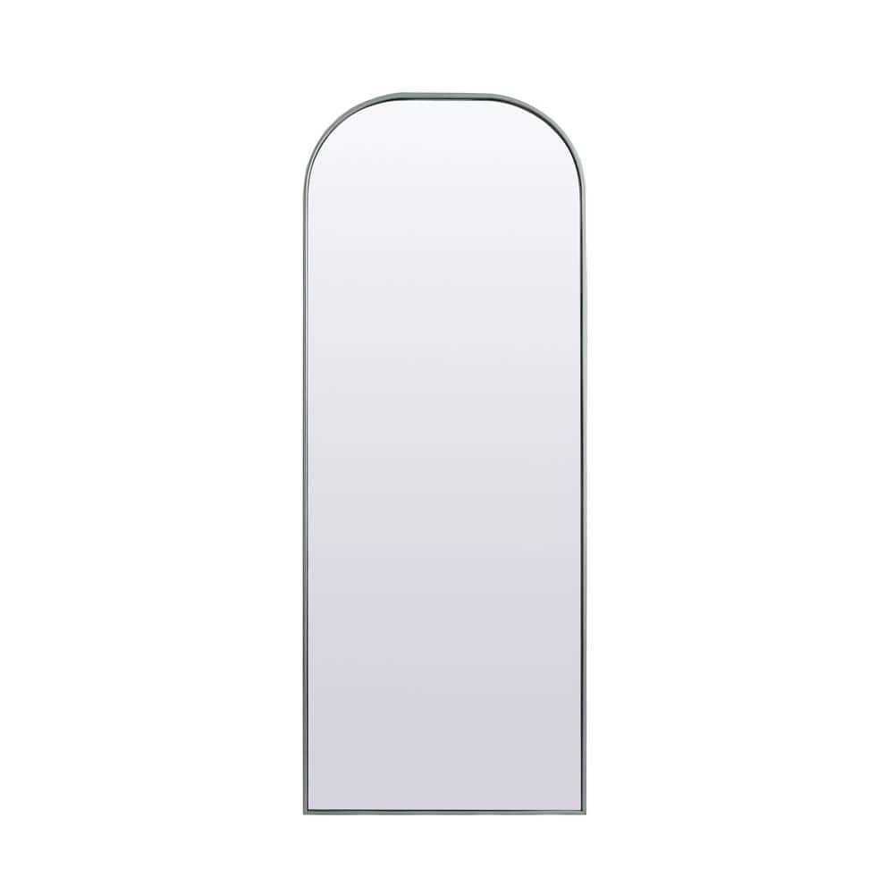 Simply Living 28 in. W x 74 in. H Arch Metal Framed Silver Full Length Mirr