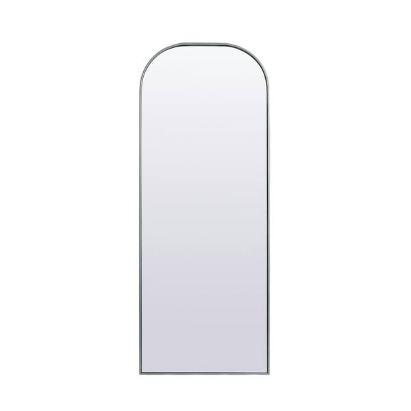 Unbranded Simply Living 28 in. W x 74 in. H Arch Metal Framed Silver Full Length Mirror