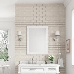 Caville 24 in. W x 32 in. H Rectangular Framed Wall Mount Bathroom Vanity Mirror in White