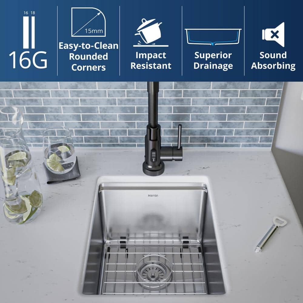 Compact Stainless Steel Undermount Kitchen Workstation Sink