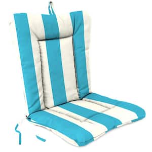 38 in. L x 21 in. W x 3.5 in. T Outdoor Wrought Iron Chair Cushion in Cabana Turquoise