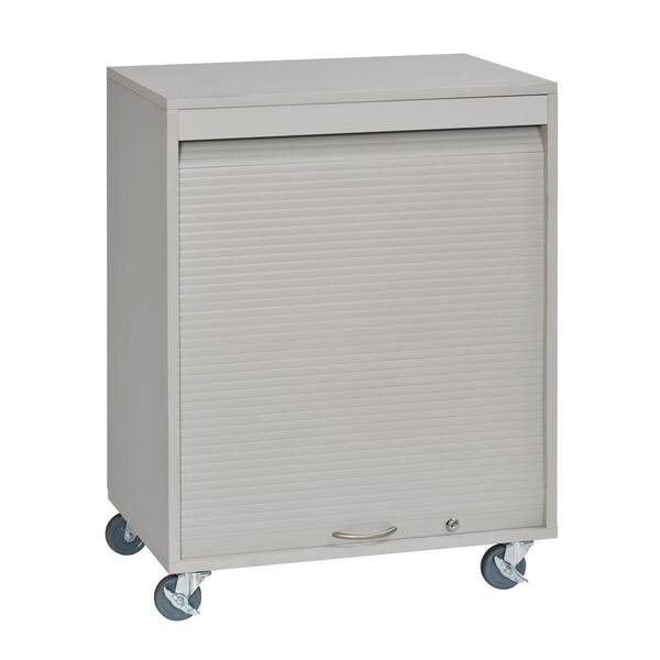 Buddy Products 34 in. H x 26 in. W x 17.75 in. D Mobile Wood with Melamine Laminate Medical Cart in Platinum