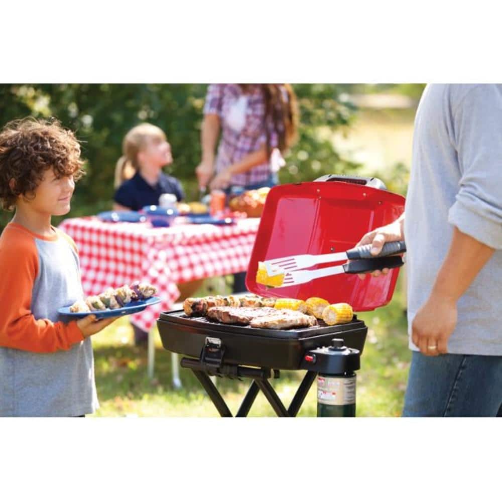 Coleman Red Portable Propane Grill with Wheels