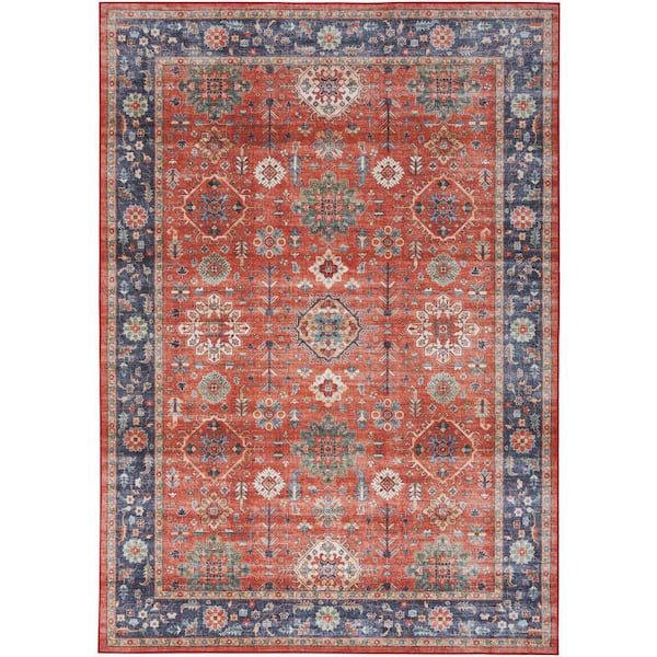 Fulton Rust 5 ft. x 7 ft. Vintage Persian Traditional Area Rug