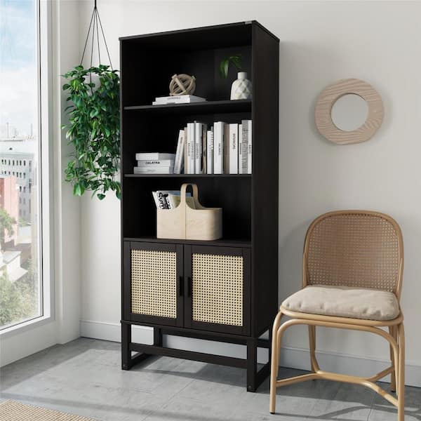 RenHome Talo 3 Shelf Bookcase with Closed Storage, Espresso