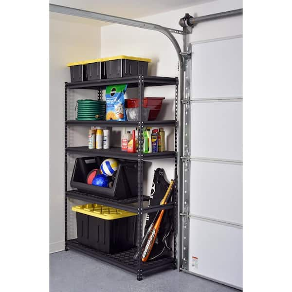 Husky 5-Tier Heavy Duty Boltless Steel Garage Storage Shelving Unit in  Black (48 in. W x 78 in. H x 24 in. D) N2R482478W5B - The Home Depot