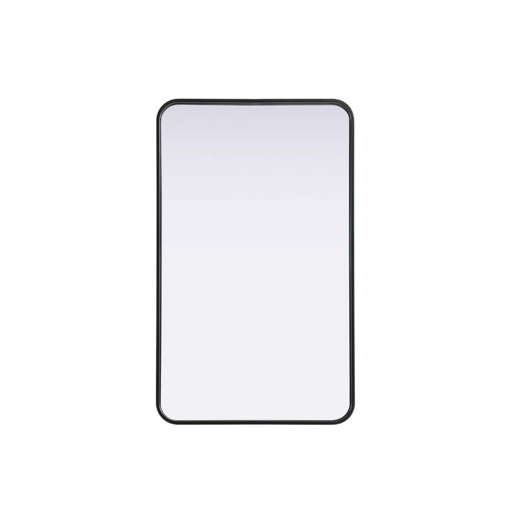 Timeless Home Black 22 in. W x 36 in. H Contour Wall Mirror