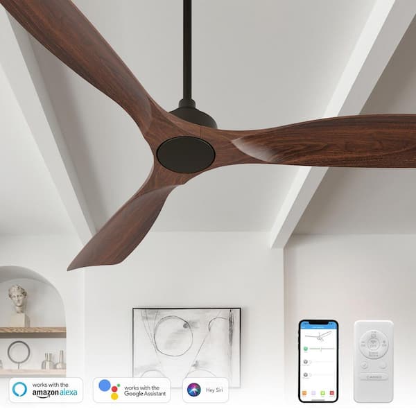 Kilkeel 52 in. Indoor Oil Rubbed Bronze Downrod Standard Smart Ceiling Fan with Remote, Works with Alexa without Light