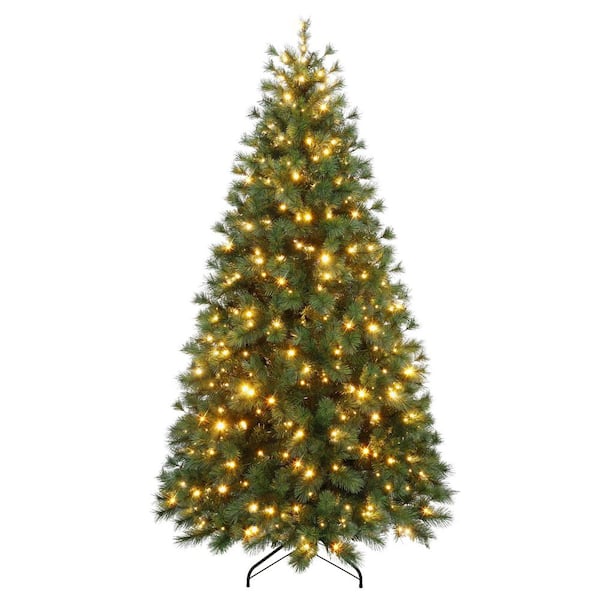 6.5 ft. Pre-Lit Colorado Pine Artificial Christmas Tree with 300 Dual Function LED Lights