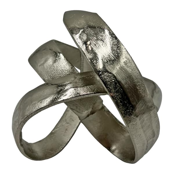 Knot Silver Gold 7 in. x 8 in. x 8 in. Sphere Aluminum / Metal Knot Sculpture