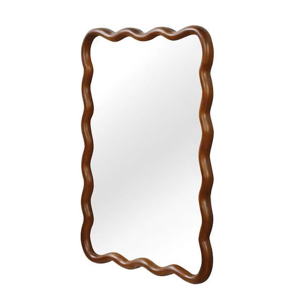 24.00 in. W x 36.00 in. H Rectangular Solid Wood Frame Wall Mount Bathroom Vanity Mirror in Black Walnut