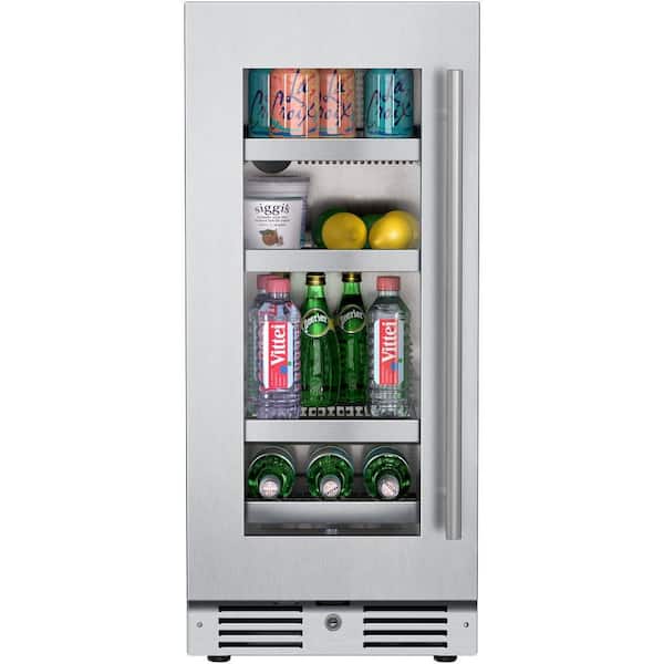 15 in. Single Zone 63-Cans Beverage Cooler in Stainless Steel