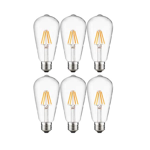 Sunlite 25-Watt Equivalent ST19 Dimmable Edison Filament LED Light Bulb, Amber 2200K (6-Pack) Sunlite 25-Watt Equivalent ST19 Dimmable Edison Filament LED Light Bulb, Amber 2200K (6-Pack)