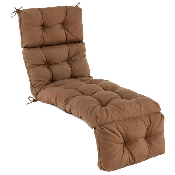 Brown Solid Tufted Waterproof Chaise Lounge Chair Pad Seat Cushion (Set of 1)