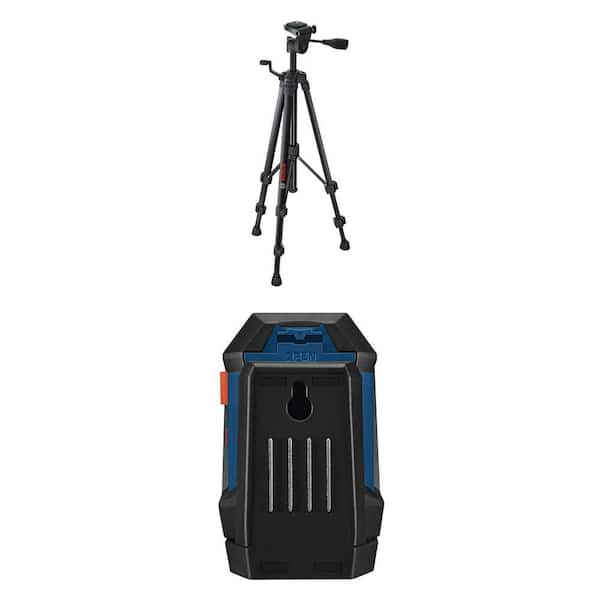 Compact Tripod with Extendable Height and 65 ft. Green Beam Self-Leveling Cross-Line Laser Level Combo