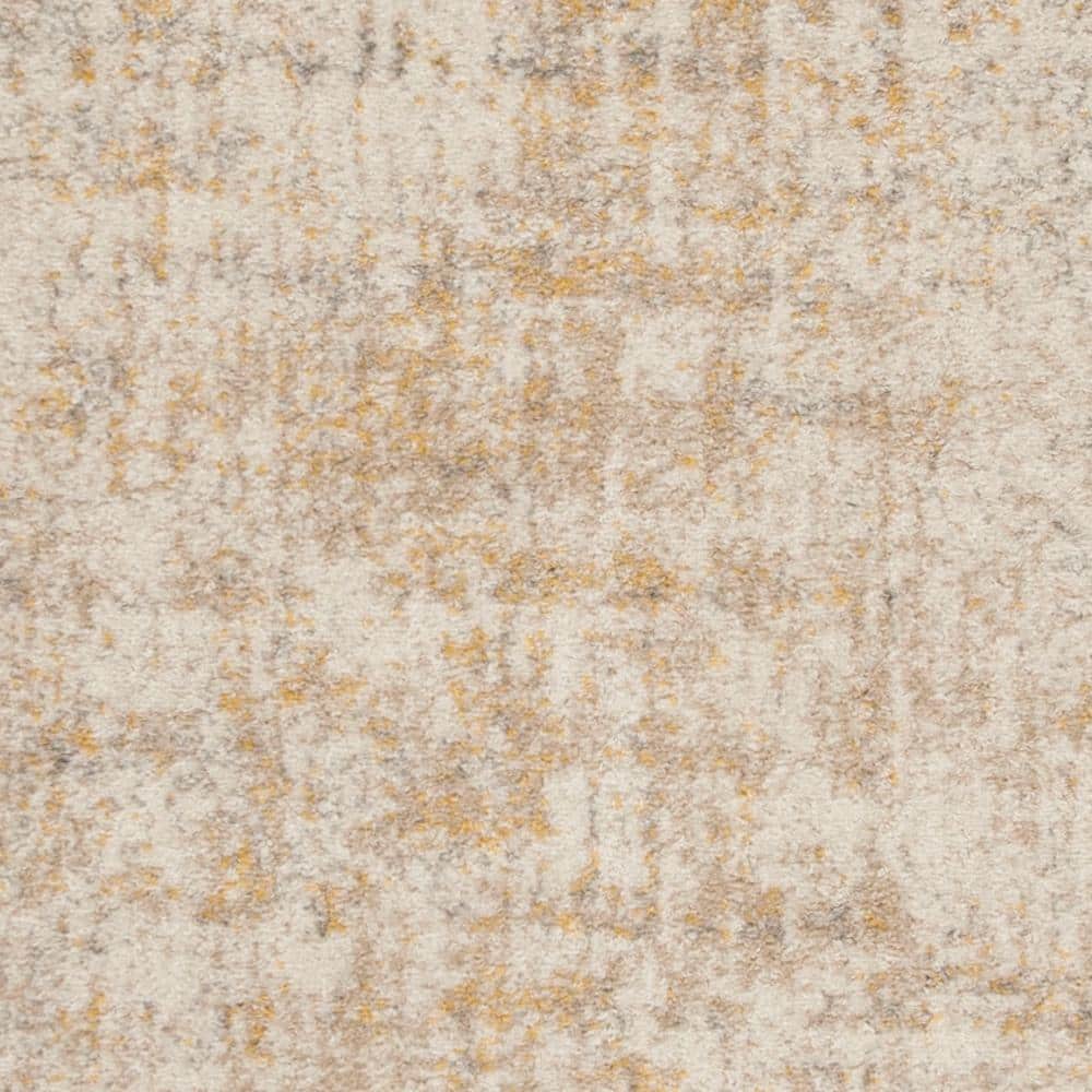 Chic Cream and Gold Synthetic 2'1" x 6' Runner Rug