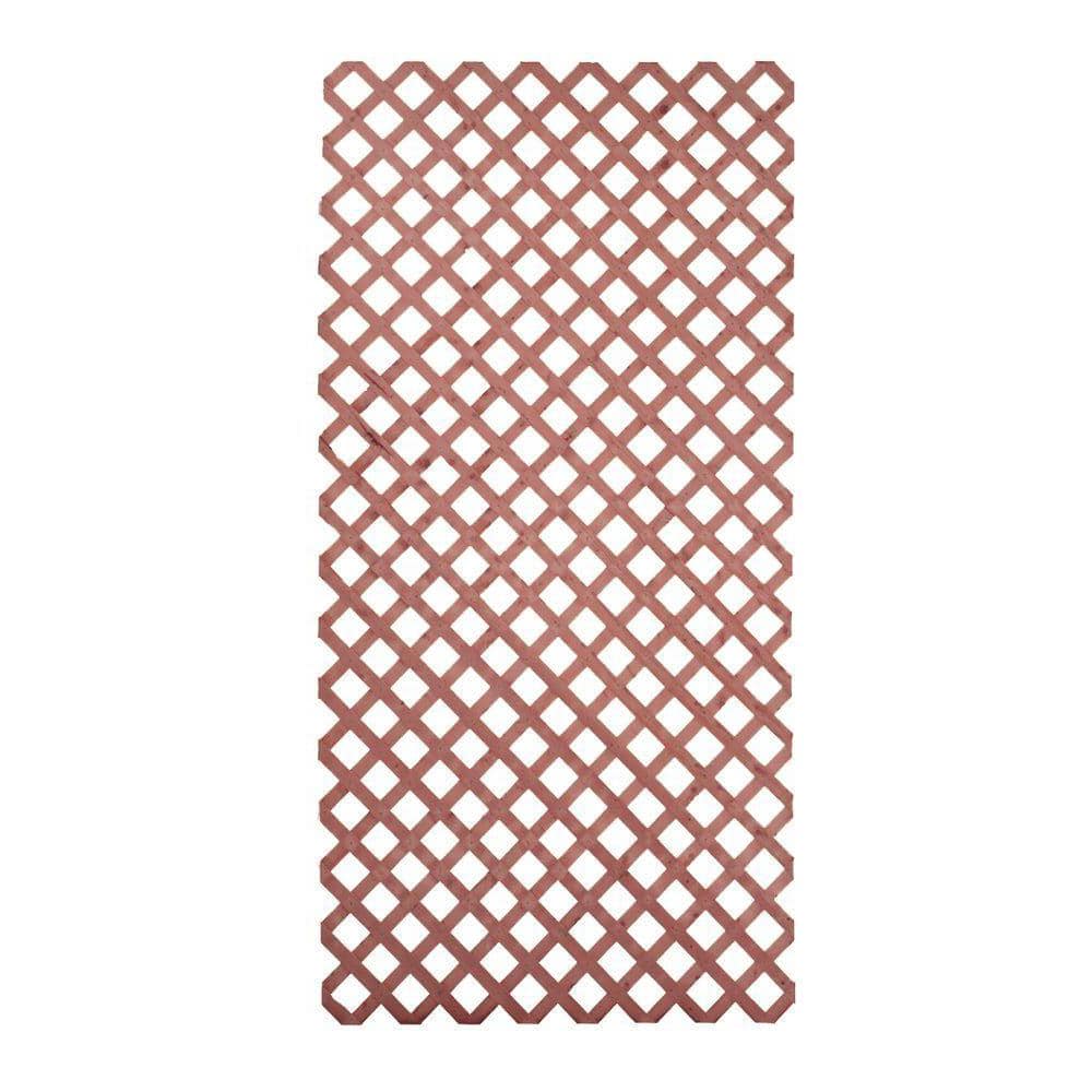 ProWood 4 ft. x 8 ft. Pressure Treated Redwood Spruce Wood Garden Lattice Panel 163177 - The Home Depot