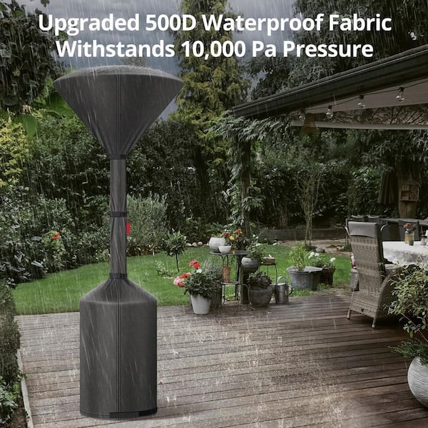 87-92 in. Black Waterproof Patio Heater Covers, Tear-Resistant Winter Outdoor Protection 2-Pack