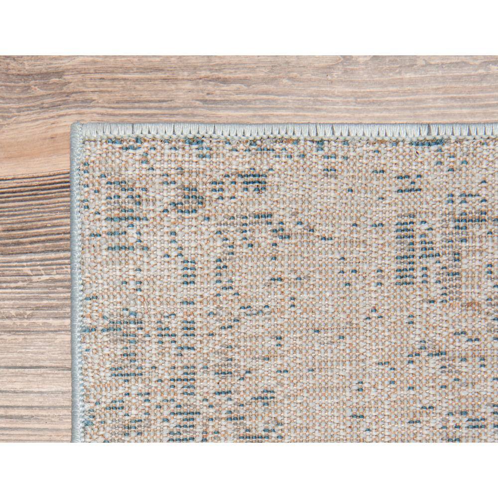 Reversible Easy-Care Light Blue Synthetic Rectangular Rug