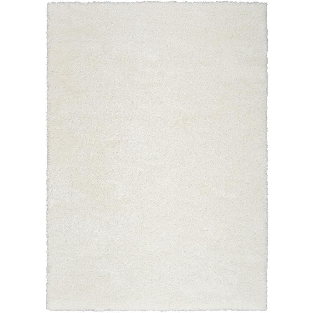 Nourison Pacific Shag Ivory 8 ft. x 10 ft. Solid Contemporary Area Rug 901569