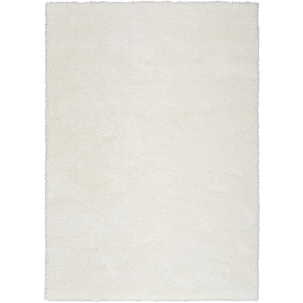 Nourison Pacific Shag Ivory 8 ft. x 10 ft. Solid Contemporary Area Rug