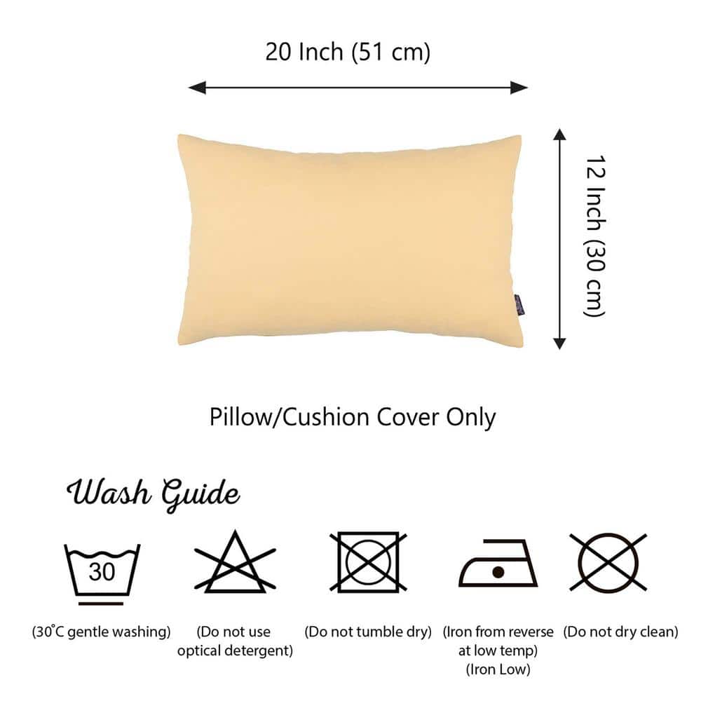 Beige Polyester Lumbar Pillow Covers Set of 4
