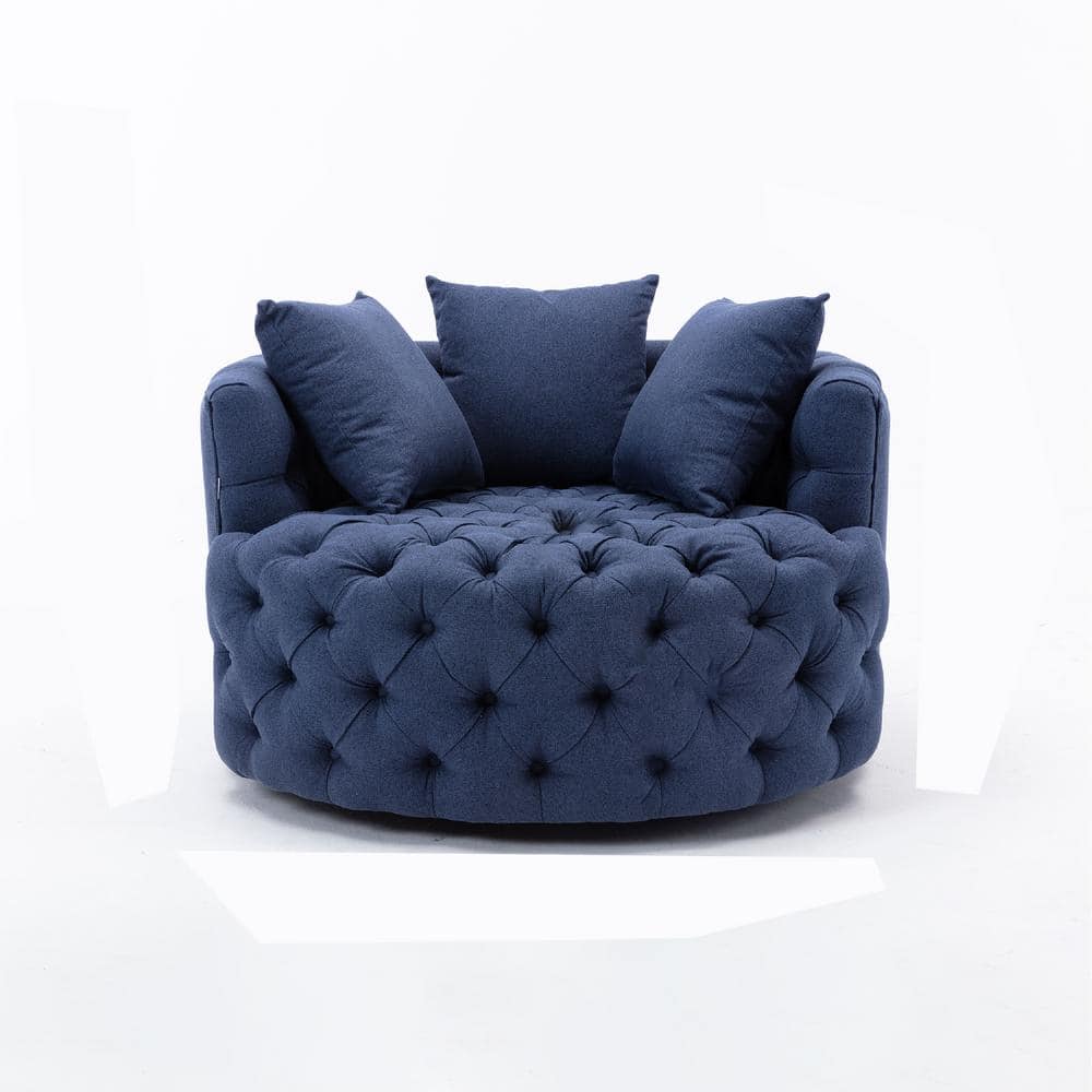 Navy Modern Swivel Accent Chair Barrel Chair JX39527141 The Home Depot   Navy Accent Chairs Jx39527141 64 1000 