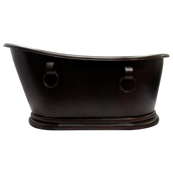 Lilith 66 in. Copper Slipper Flatbottom Non-Whirlpool Bathtub in Mexican Finish
