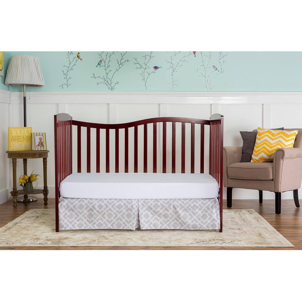 Cherry Pinewood 5-in-1 Convertible Crib with Adjustable Mattress Heights